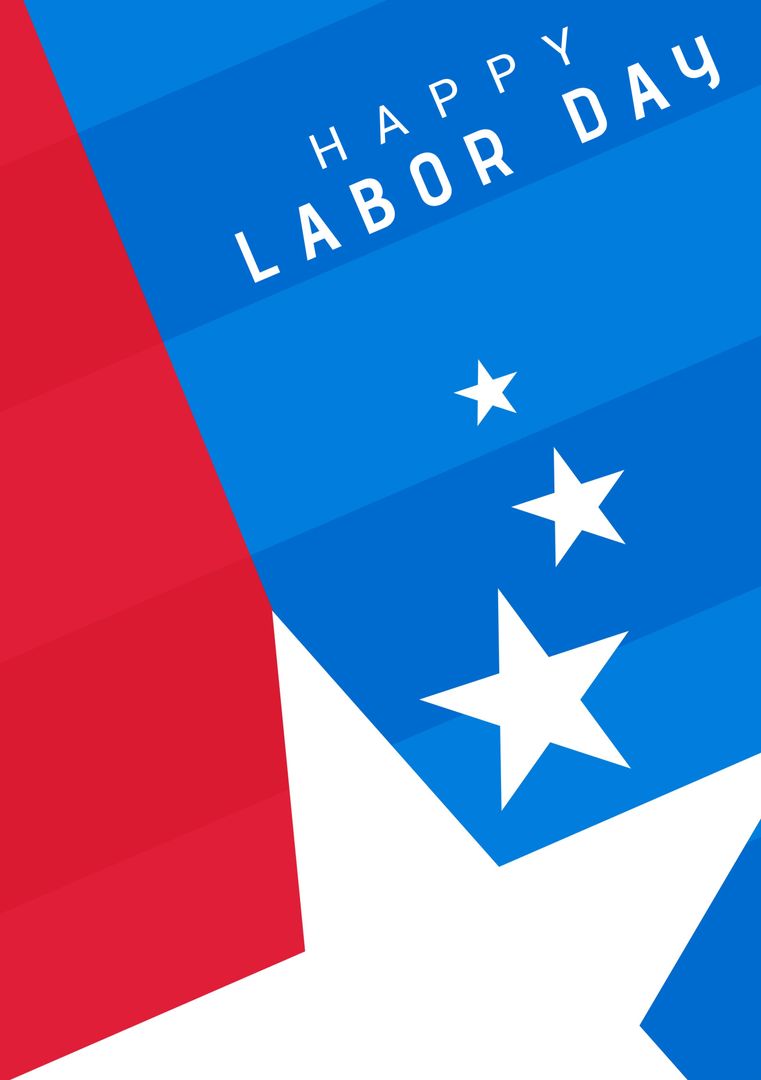 Patriotic Labor Day Design with Bold Geometric Shapes