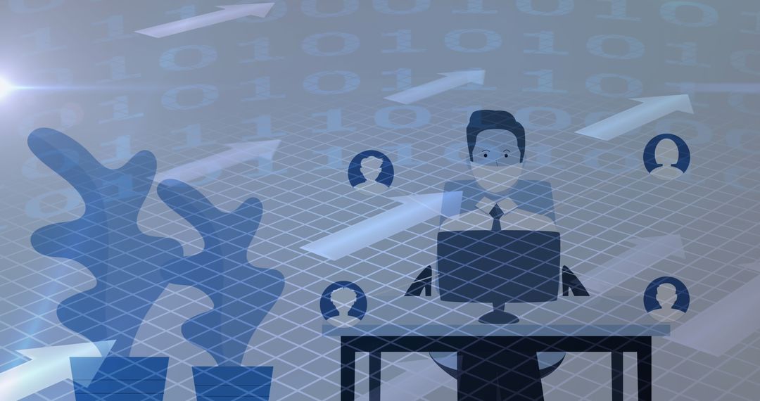 Technology Concept with Coded Communication and Pandemic Context