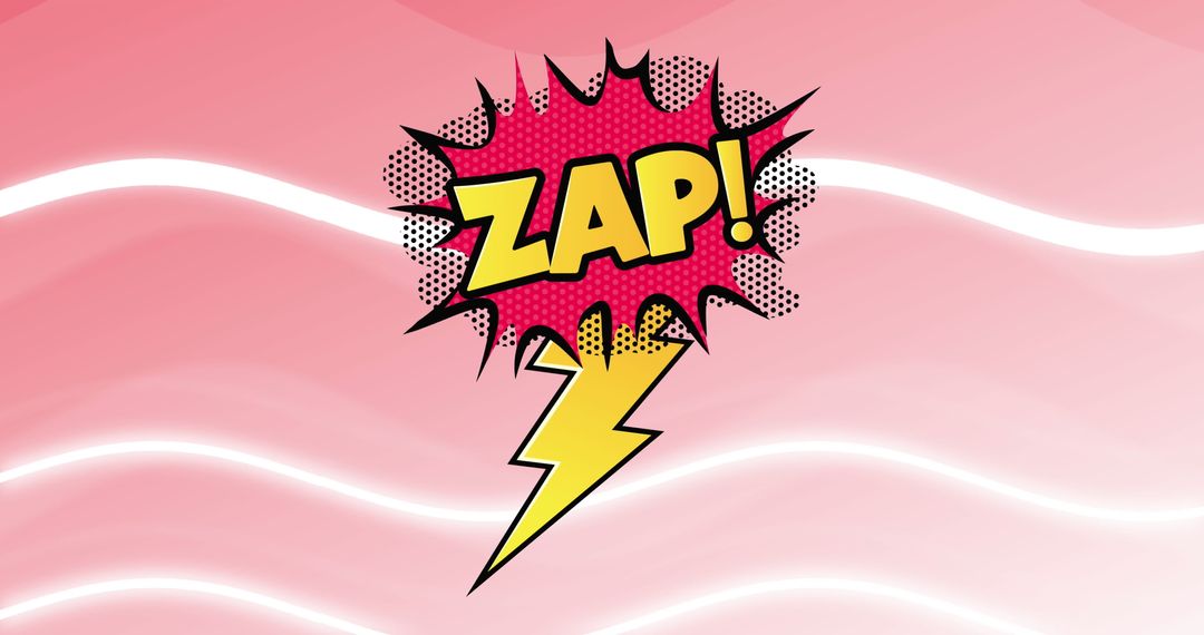 Retro Comic Style Zap Text with Lightning
