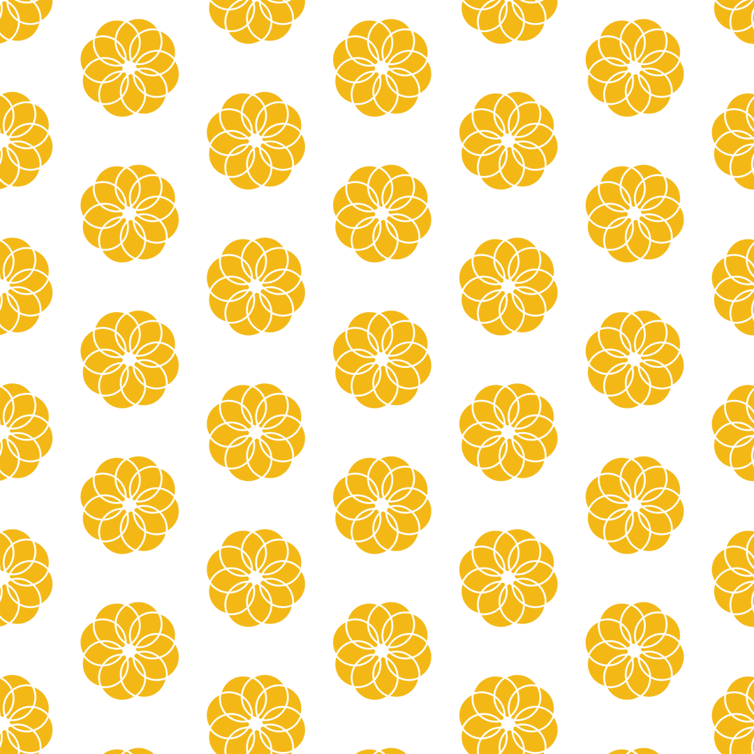 Seamless Pattern of Yellow Flowers on Transparent Background