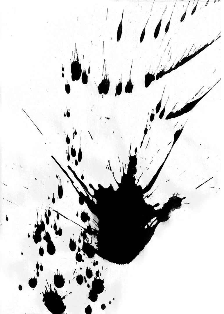 Abstract Black Stains on Transparent Background for Designs