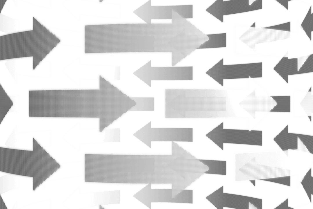 Arrow Pattern in Various Directions on Transparent Background