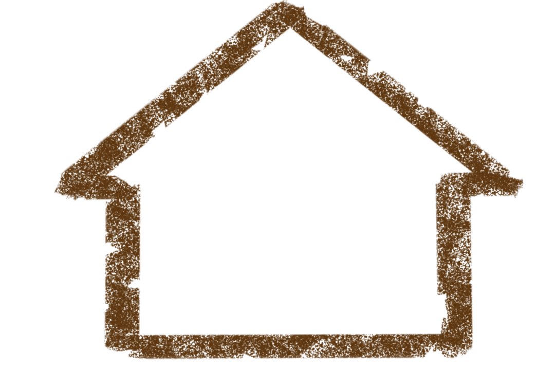 Brown House Icon on Transparent Background Illustration