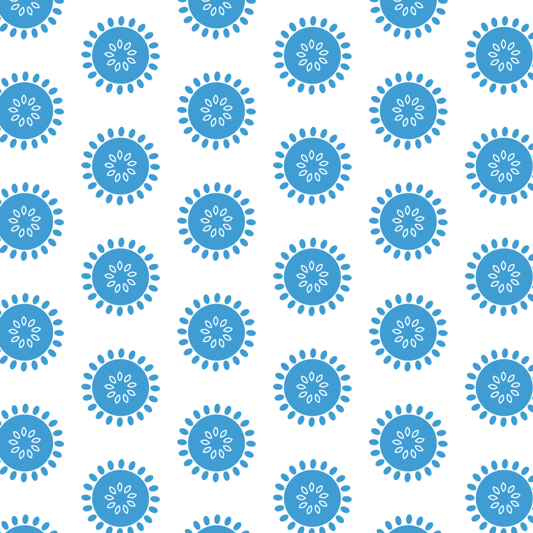 Blue Circular Shapes Seamless Pattern Transparent Background