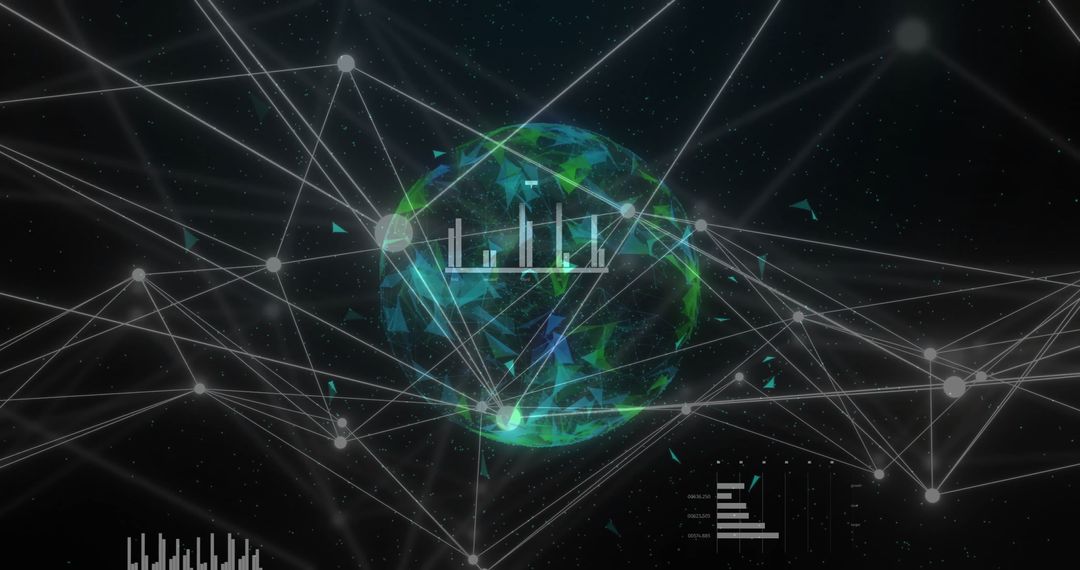 Digital Network and Data Visualization Around Globe Technology