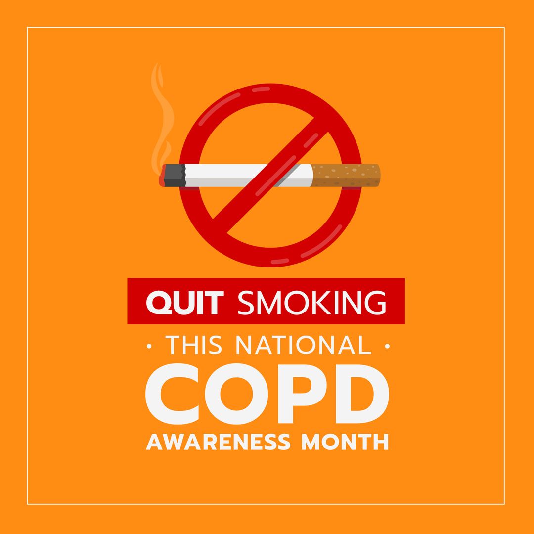 COPD Awareness Month Quit Smoking Campaign with Red Alert