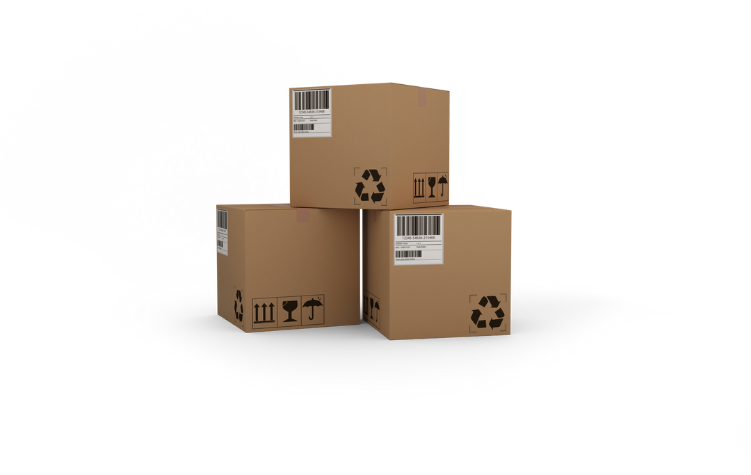 Transparent Background of Cardboard Boxes with Labels for Shipping Needs - Download Free Stock Images Pikwizard.com