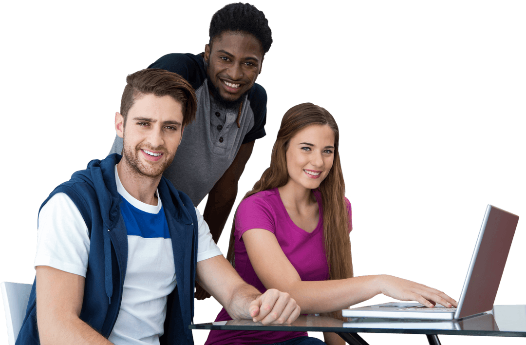 Diverse Creative Team Collaborating with Transparent Background