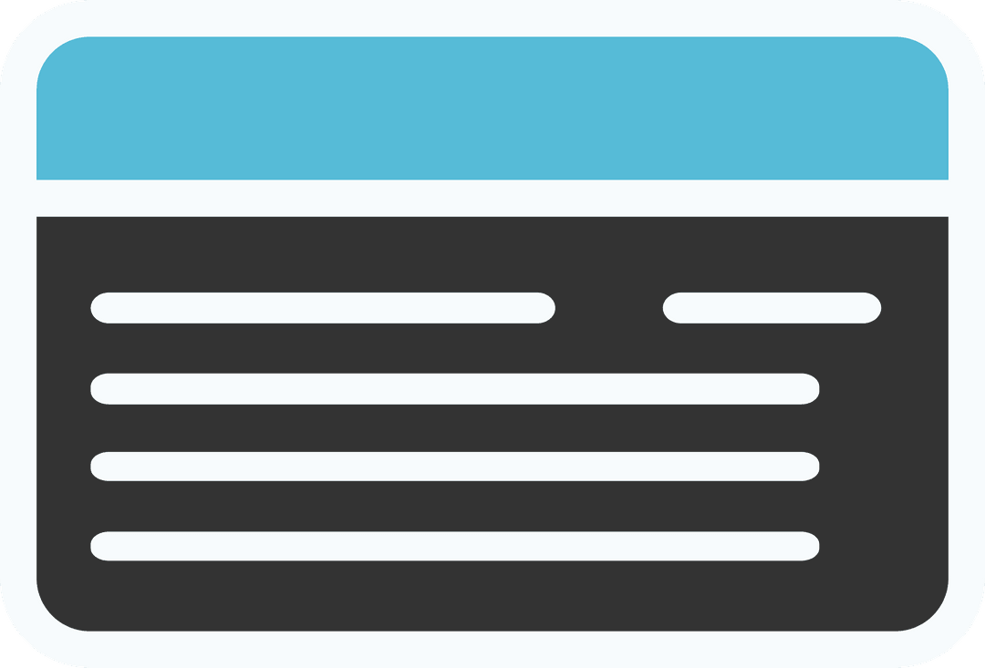 Digital Credit Card Illustration on Transparent Background