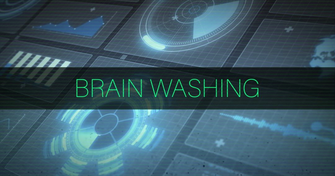 Brainwashing Concept with Futuristic Digital Interface
