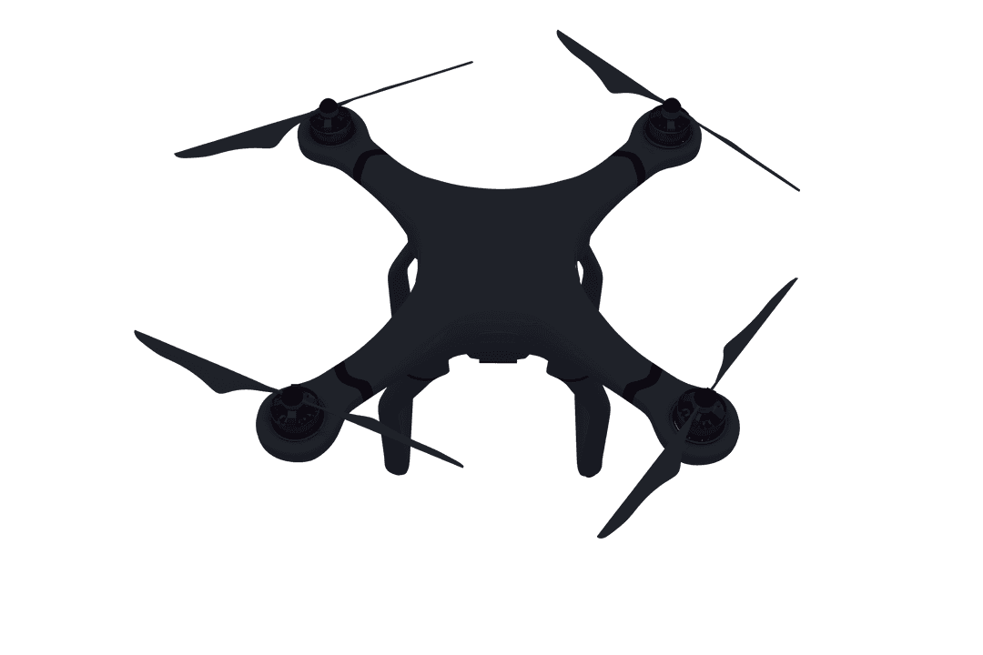 Drone Silhouette on Transparent Background Vector Illustration