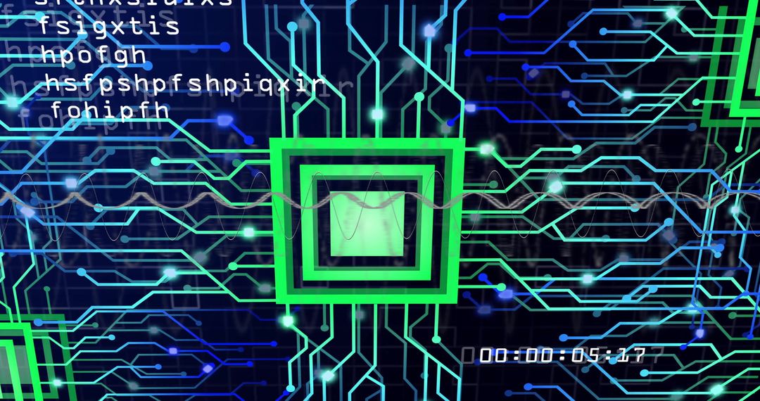 Digital Circuit Board with Processor and Data Signals - Free Images, Stock Photos and Pictures on Pikwizard.com