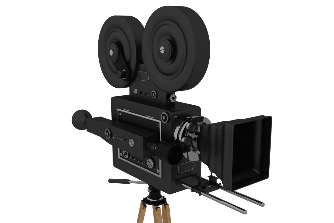 Vintage Transparent Film Camera on Tripod with Retro Details