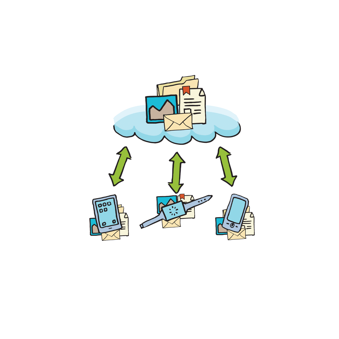Technology Communication Connections Graphic on Transparent Background