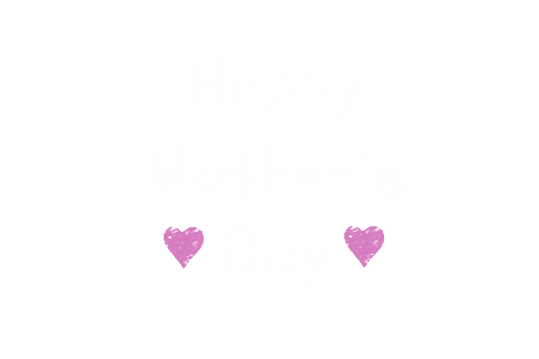 Happy Mother's Day Typographic Design on Transparent Background
