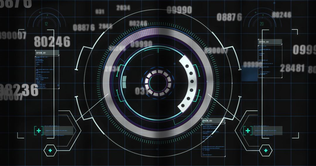 Futuristic Tech Interface with Digital HUD Display
