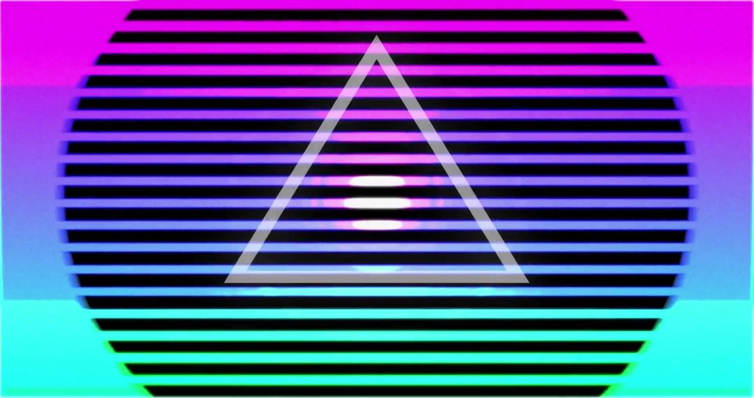 Geometric Tranquility in Abstract Neon Artwork