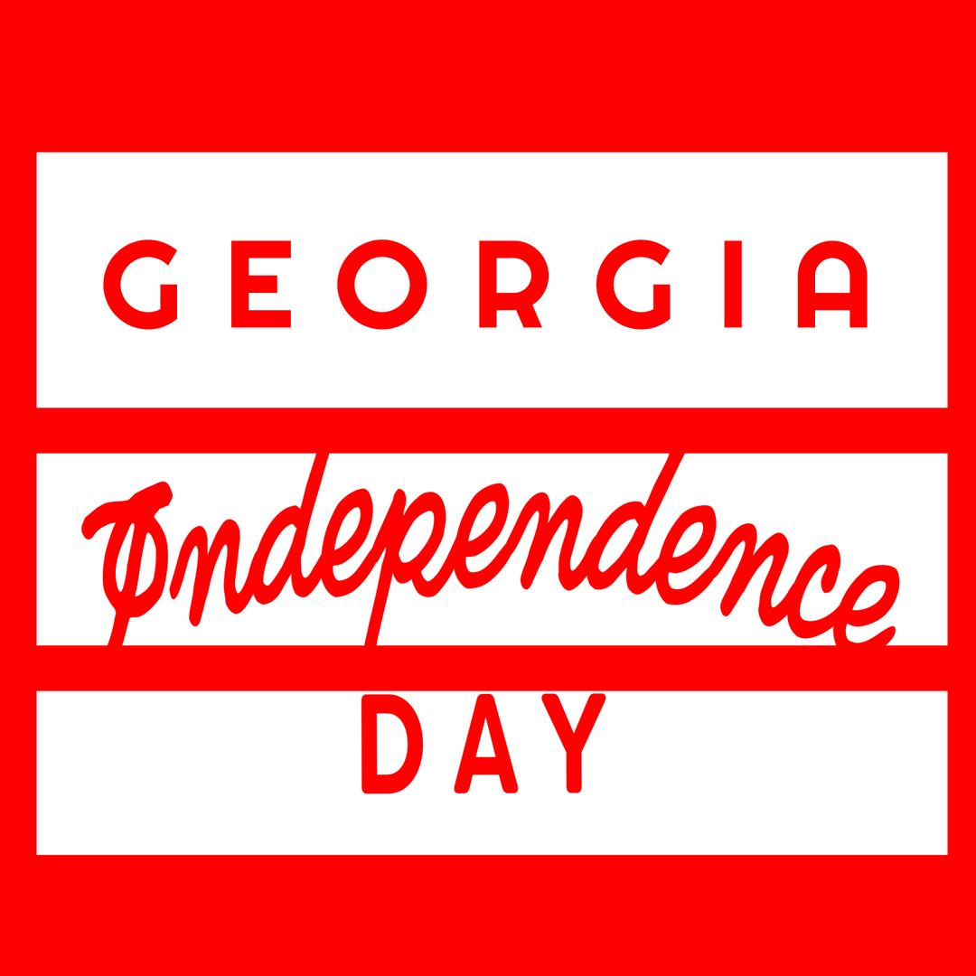 Georgia Independence Day Celebration Design with Red Background