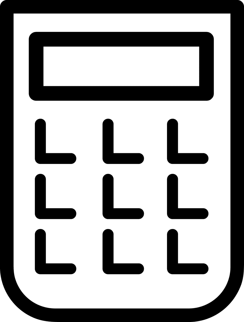 Black Calculator Icon on Transparent Background