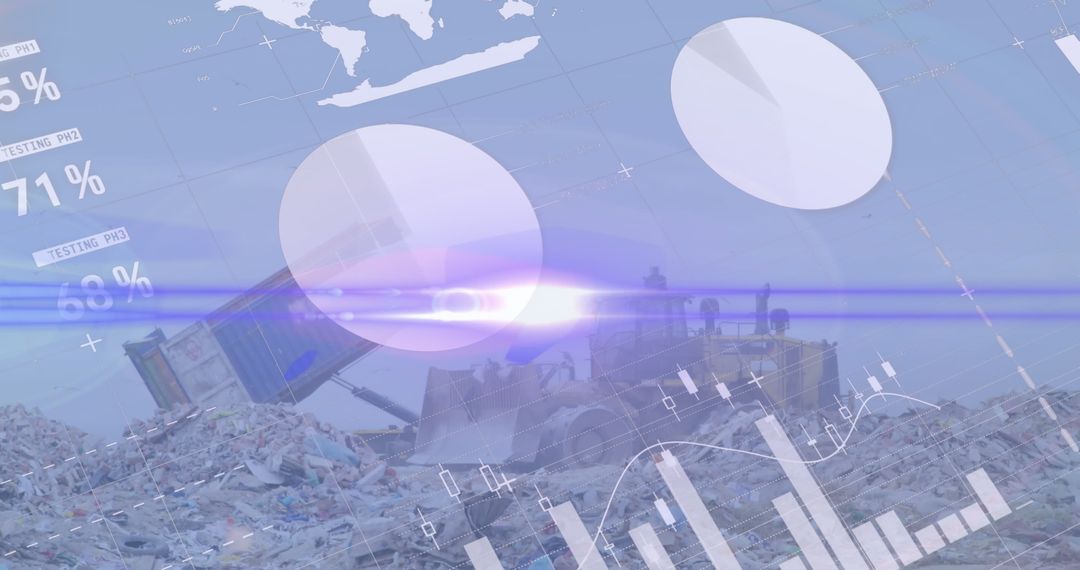Environmental Impact Data Overlay on Landfill Scene