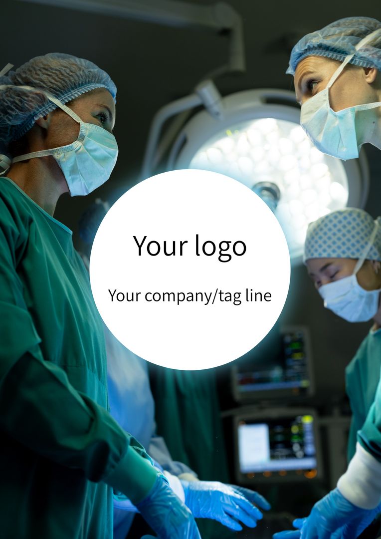 Surgeons in Operating Room with Space for Logo and Tagline