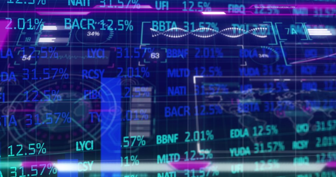 Futuristic Digital Finance Interface with Data and Charts