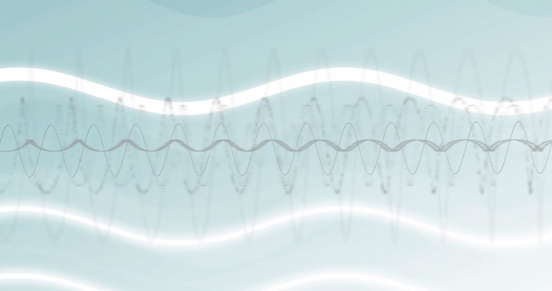 Digital Data Waveforms on Soft Blue Background