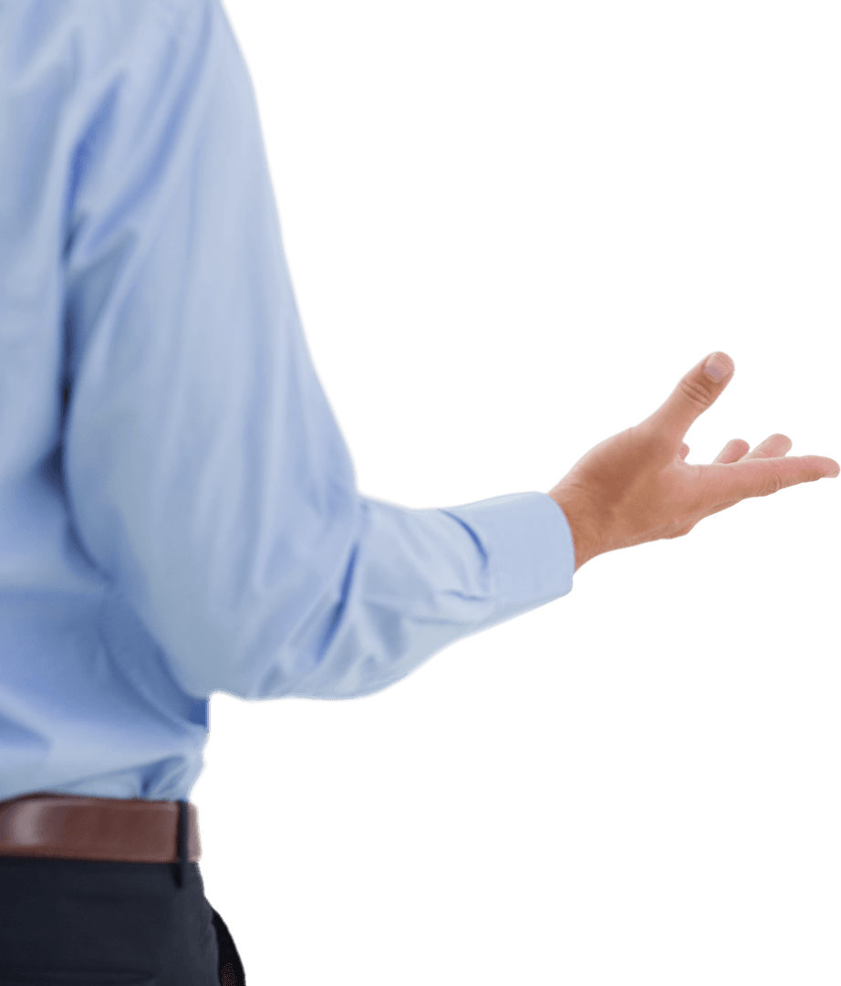 Businessman's Gesturing Hand with Transparent Background