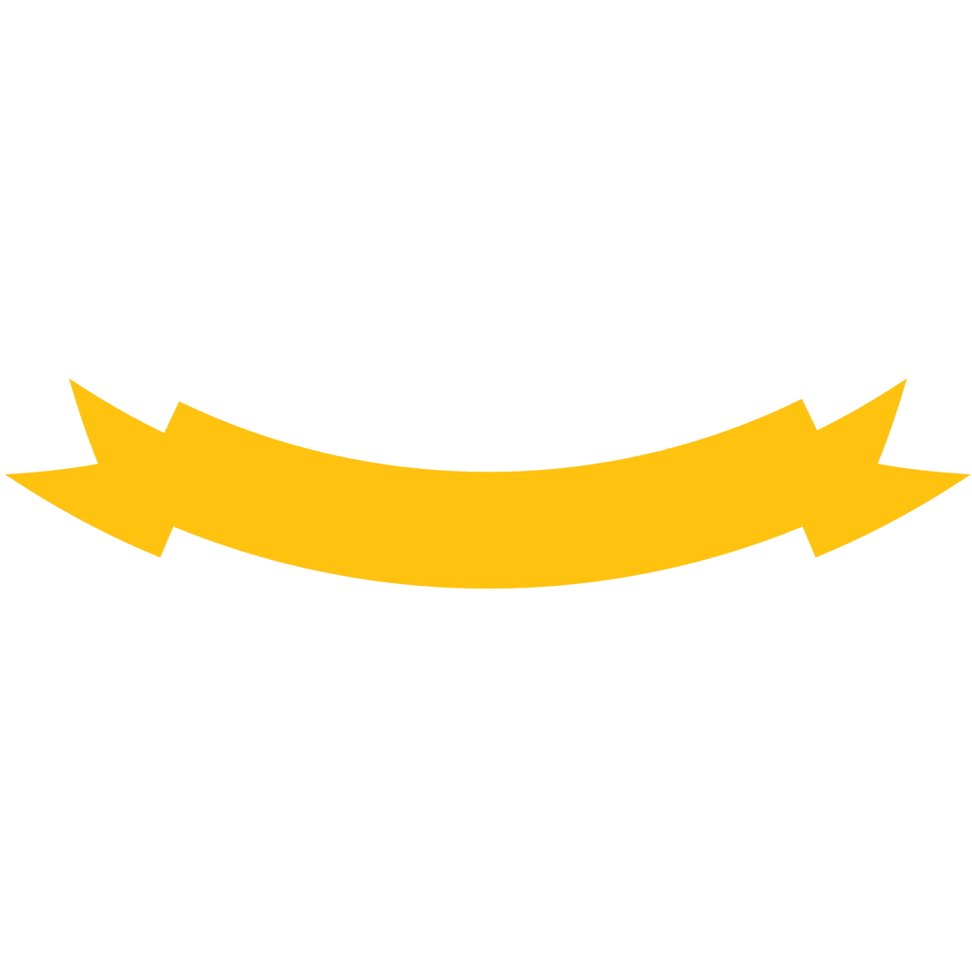 Golden Yellow Ribbon Banner on Transparent Background