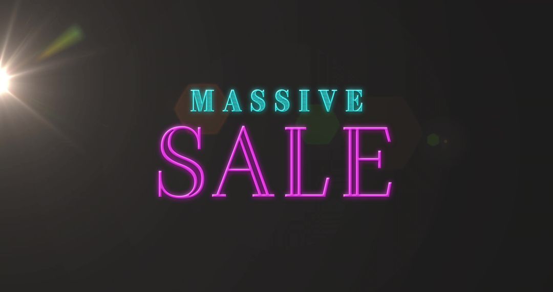 Bright Neon Massive Sale Announcement Text Design