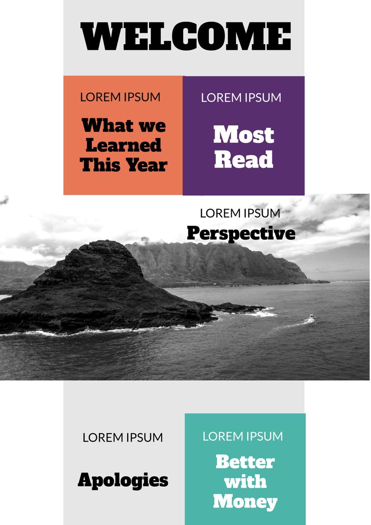 Colorful Modern Presentation Template with Coastal Landscape