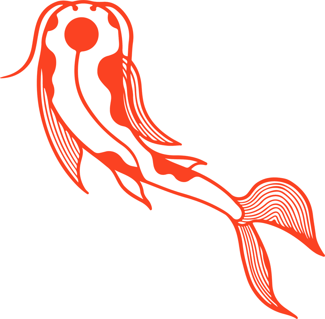 Ornamental Abstract Jellyfish on Transparent Background