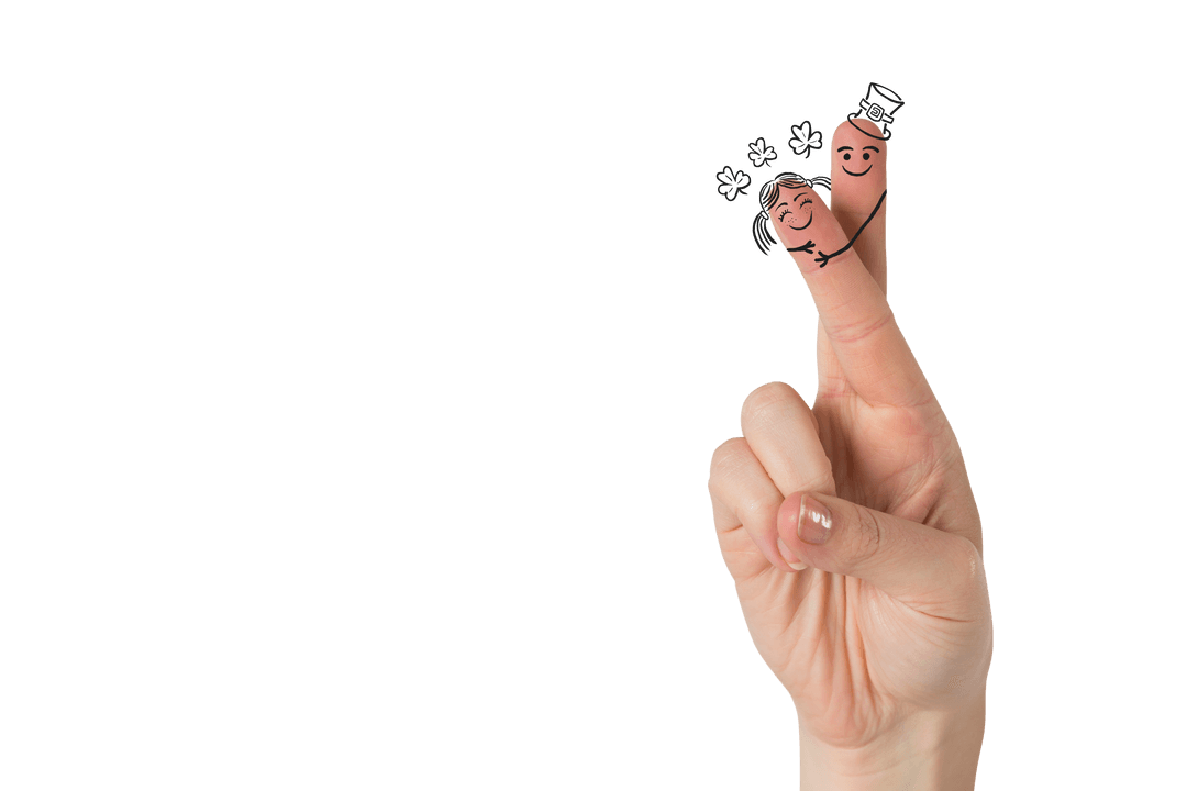 Finger Puppets on Fingers Transparent Background