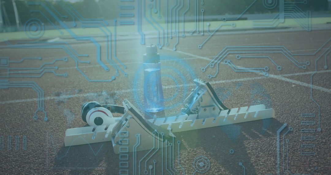 Digital Interface Over Race Track with Starting Block