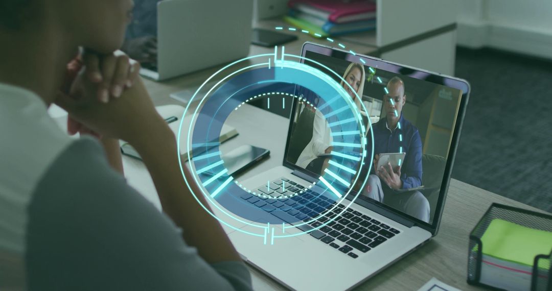 Professional Collaborating with Colleagues on Video Call