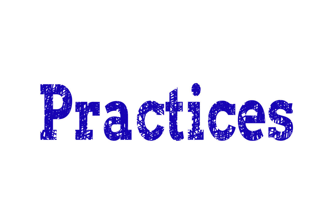 Transparent Blue Text of Practices for Multipurpose Use