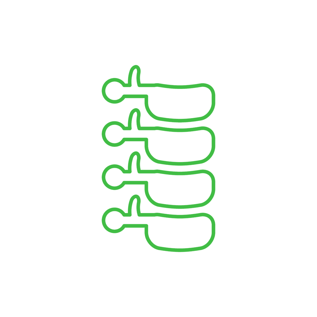 Abstract Green Spine Shape on Transparent Background