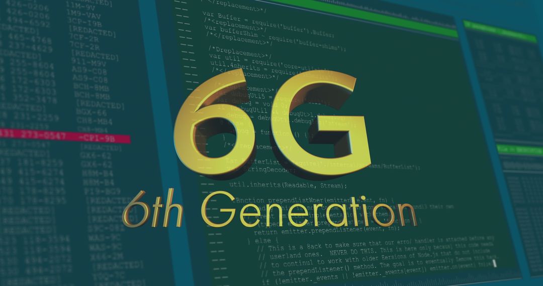 6G Technology concept with digital data background