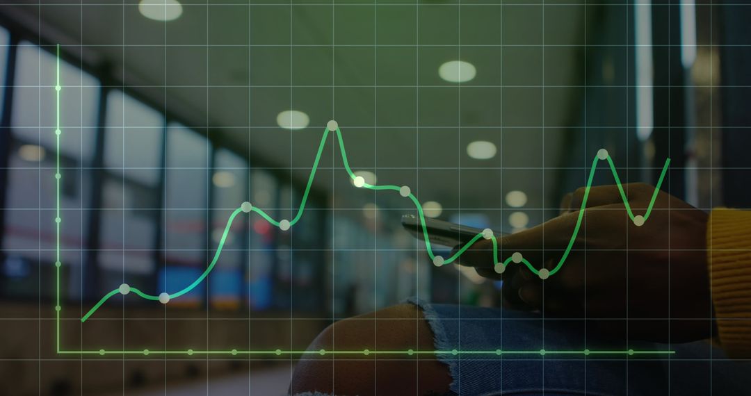 Businessman Analyzing Data on Digital Graph Display