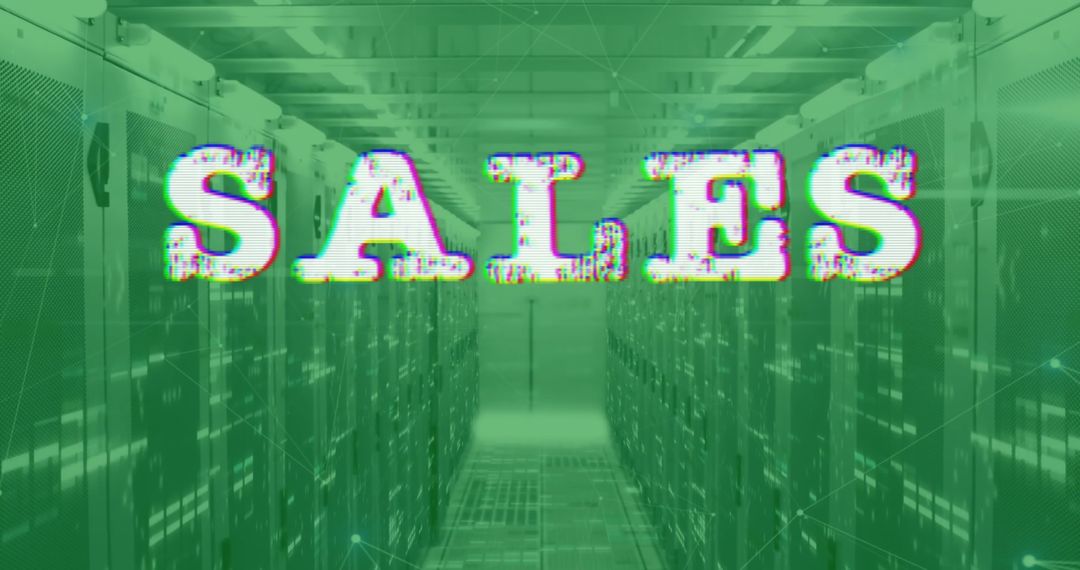 Sales and Data Processing Overlaid on Computer Servers