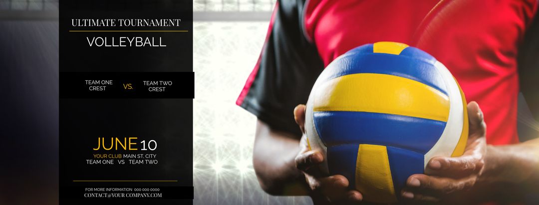 Ultimate Volleyball Tournament Announcement Banner Design - Download Free Stock Templates Pikwizard.com