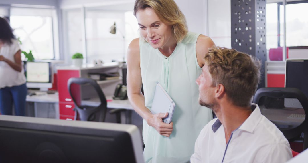Professional Collaboration in Busy Office Environment