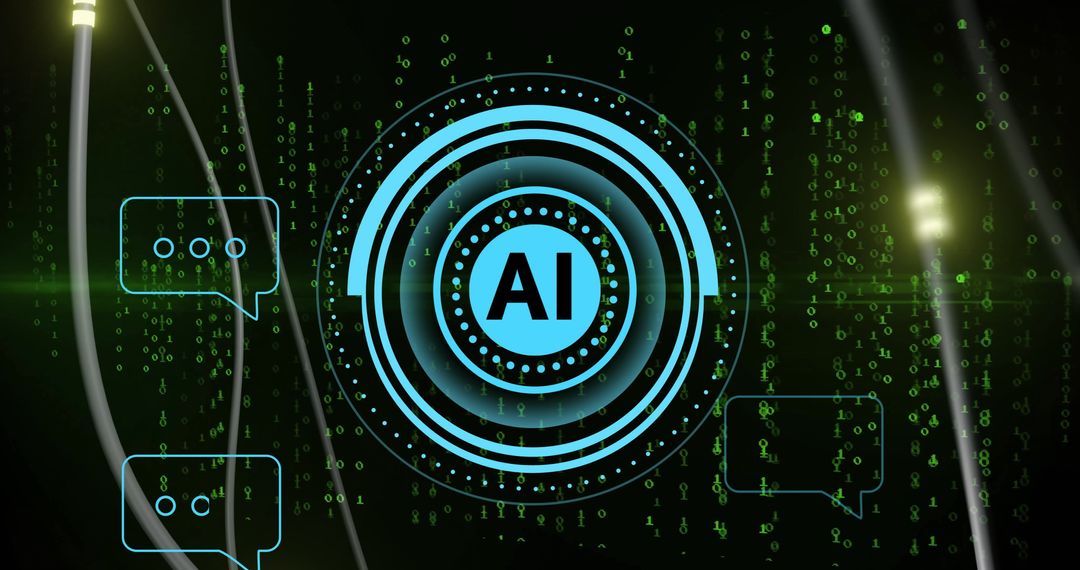 Abstract AI Concept with Binary Code and Chat Bubbles - Free Images, Stock Photos and Pictures on Pikwizard.com