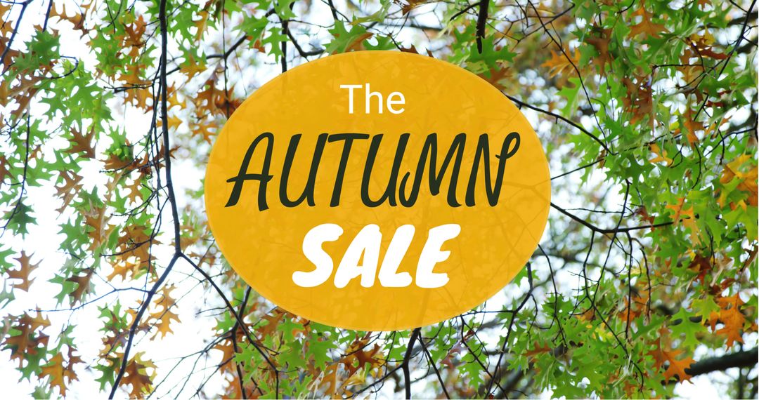 Autumn Sale Promotion with Colorful Leaves Background