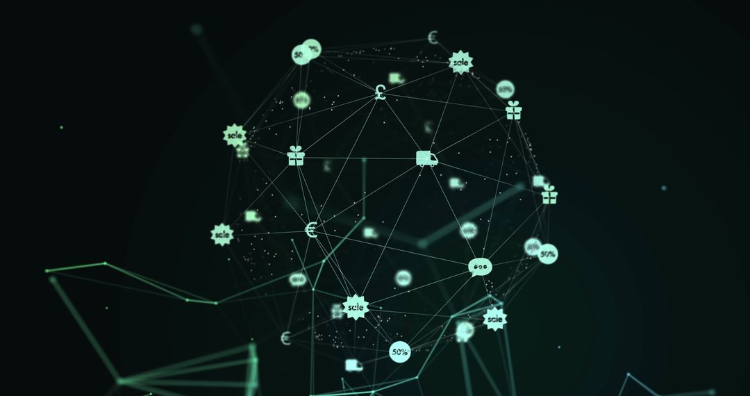 Digital Network with Currency Symbols in Futuristic Design