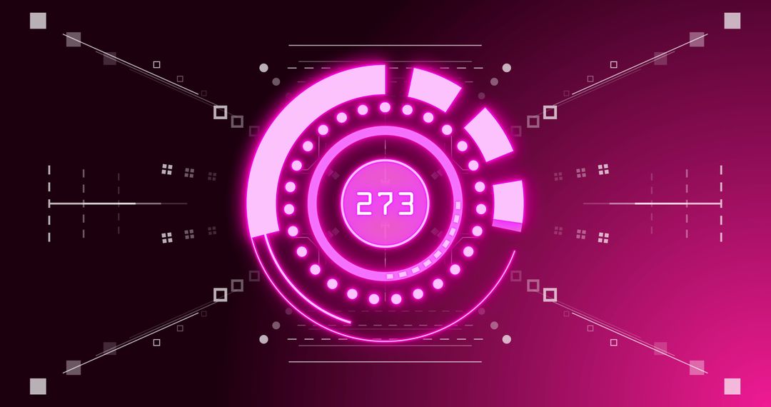Futuristic Digital Interface with Vibrant Circle Display