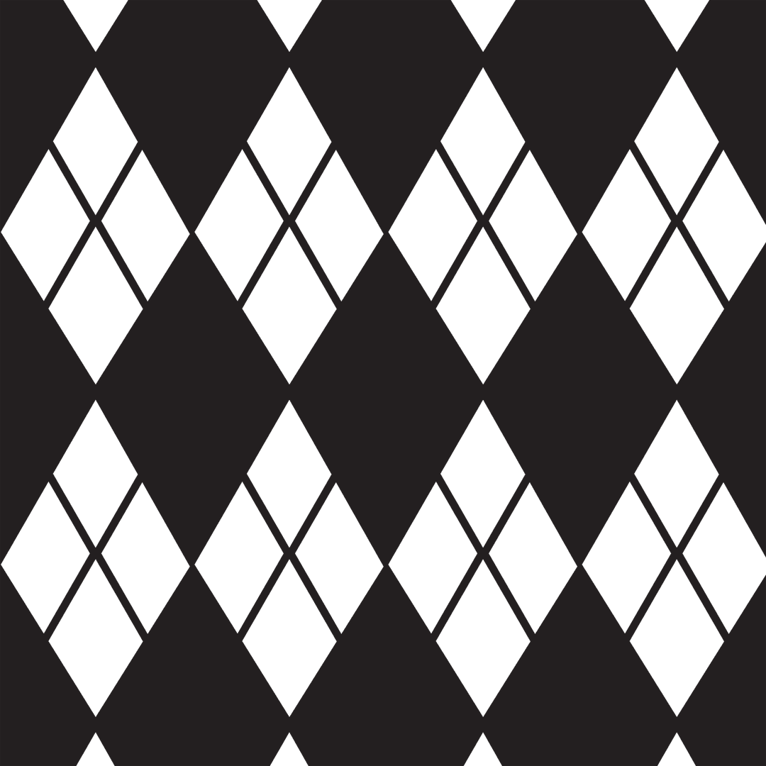 Abstract Black Diamond Pattern on Transparent Background