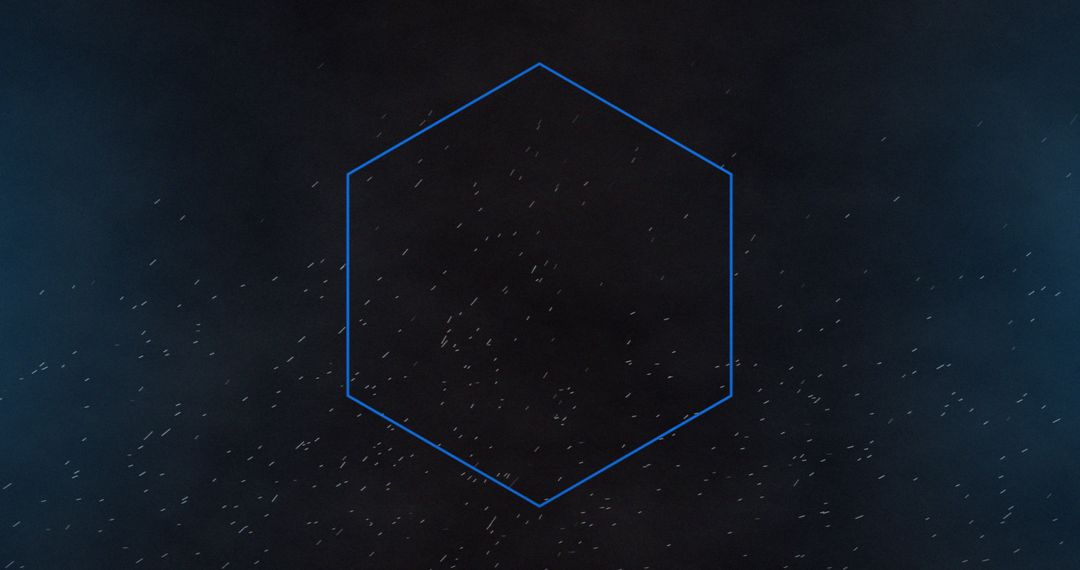 Futuristic Blue Neon Hexagon with Abstract Light Particles