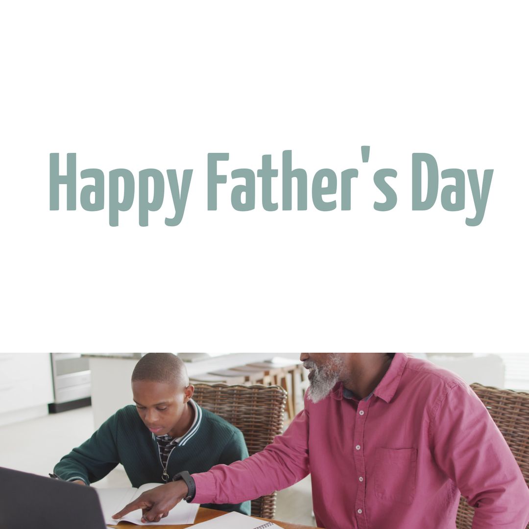 Father and Son Celebrating Father's Day with Quality Time at Home