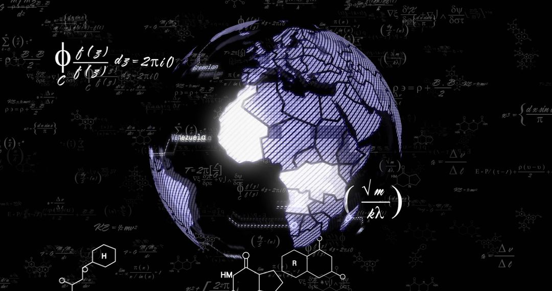 Abstract Globe Displaying Data Processing and Digital Connections